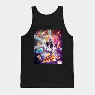 Laser Eyes Space Cat On Cow Unicorn - Rainbow Tank Top